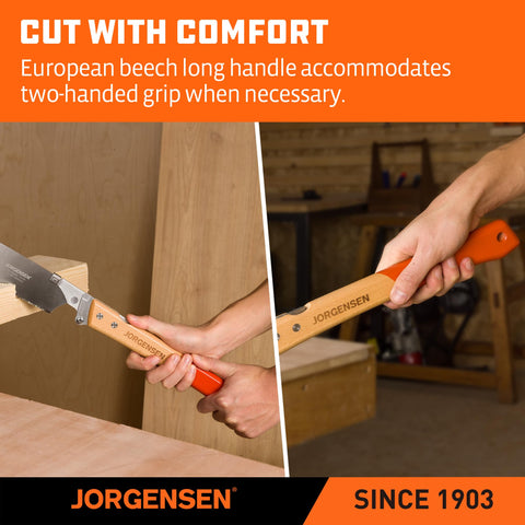 Jorgensen Kataba pull saw in folded form for easy transport.