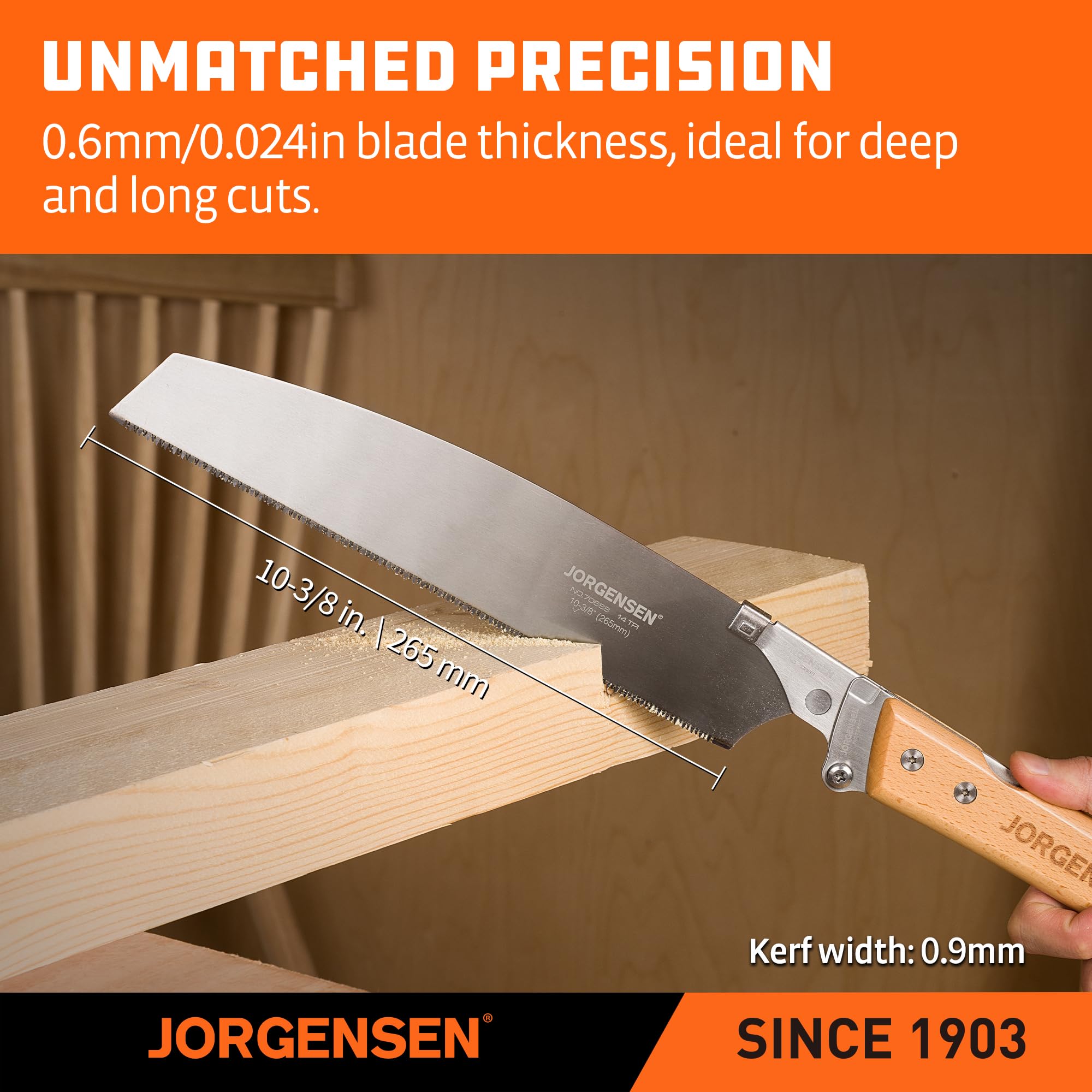 Jorgensen Kataba pull saw folded safely in its compact case.