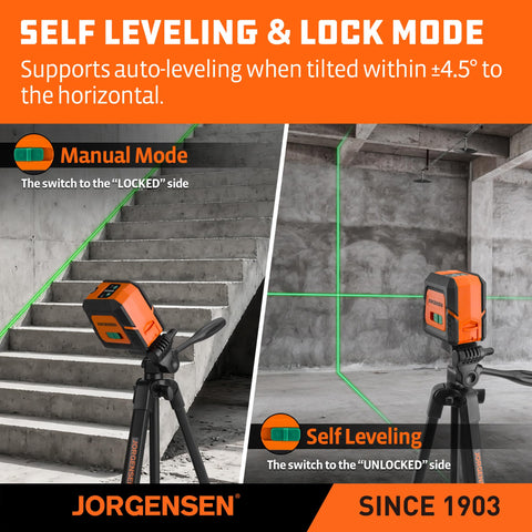 Jorgensen three AA batteries power reliable operation on site.