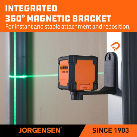 Jorgensen laser level features durable TPE rubber grip for comfortable use