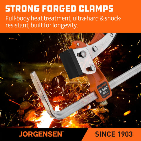 Jorgensen clamp on an MFT table ready for routing tasks.
