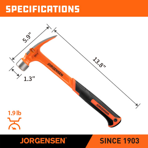 Jorgensen milled-face straight claw hammer improves strike accuracy during framing