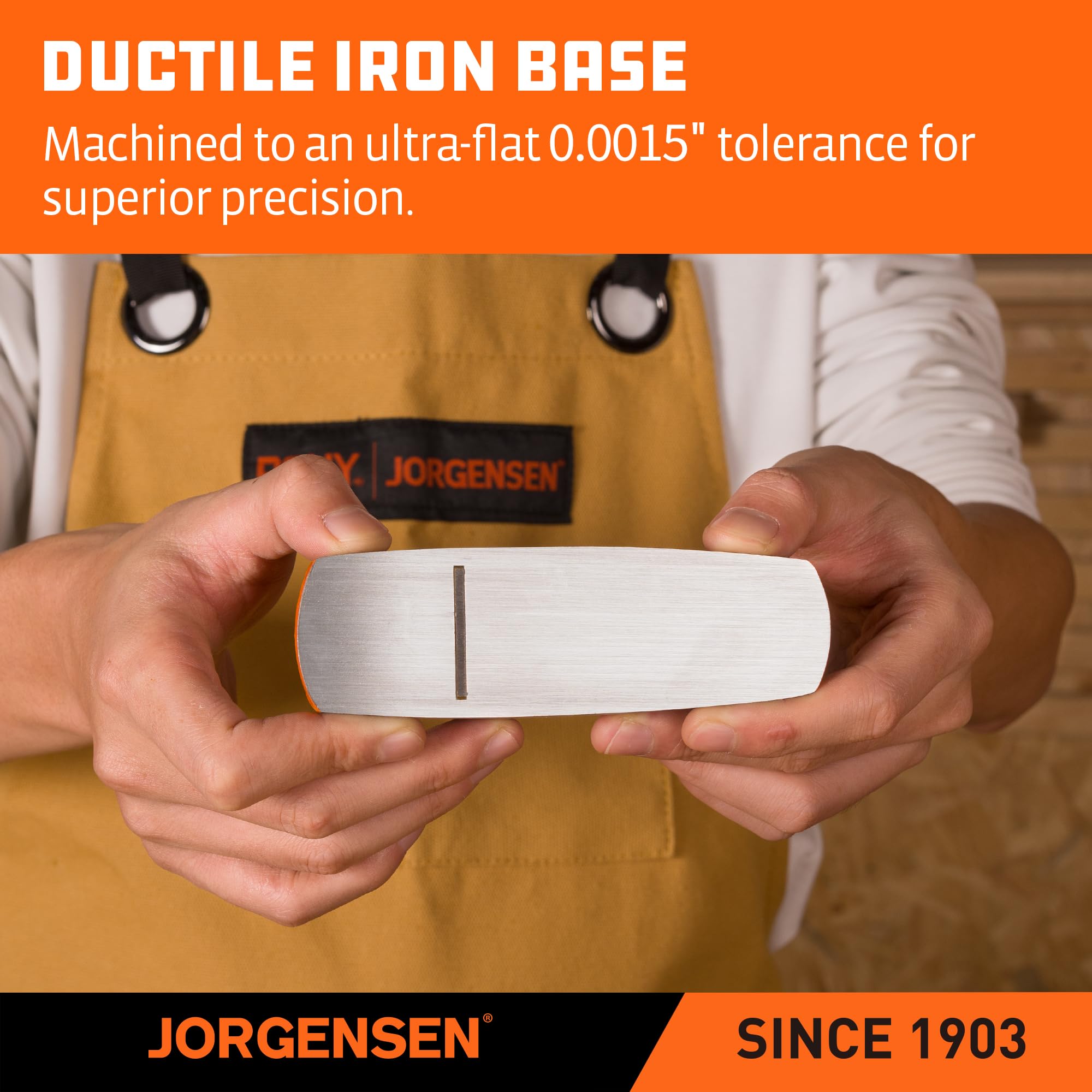Jorgensen No.102 flat bottom ensures smooth operation on flat surfaces