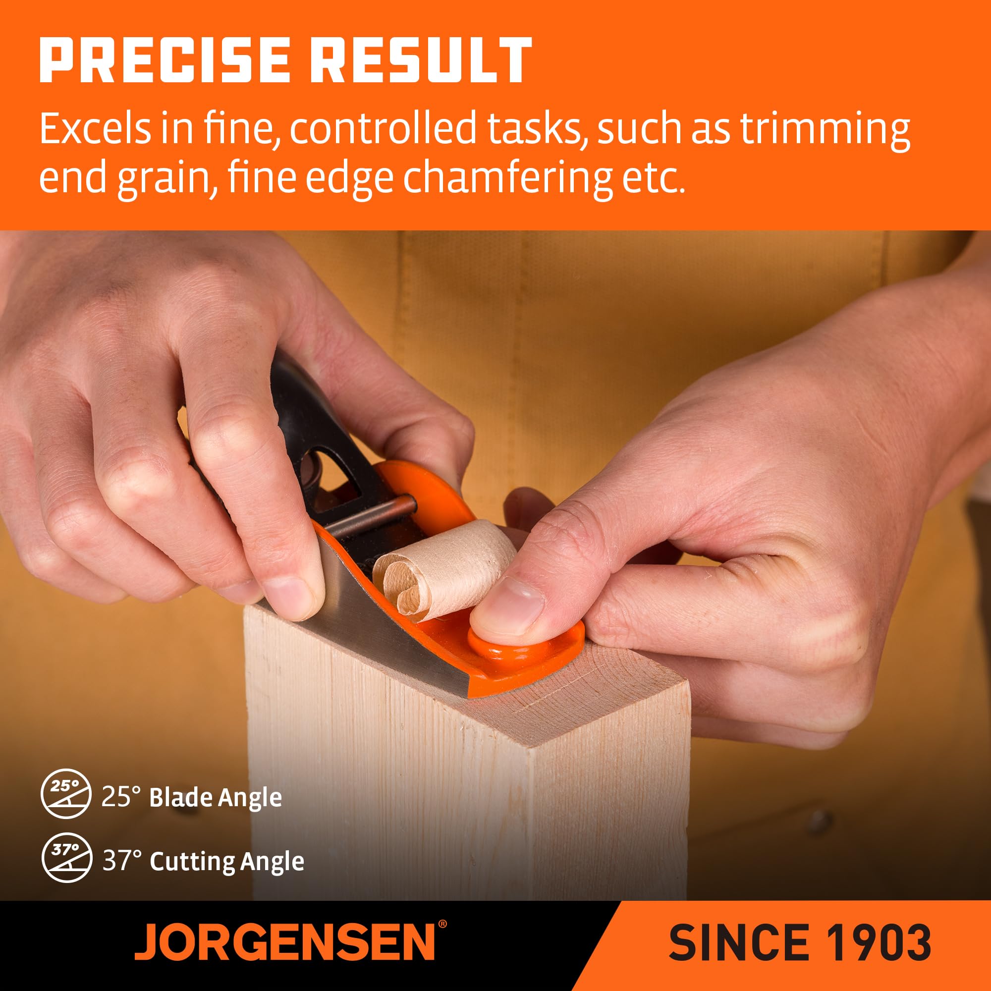 Jorgensen No.102 compact plane in action for trimming small profiles