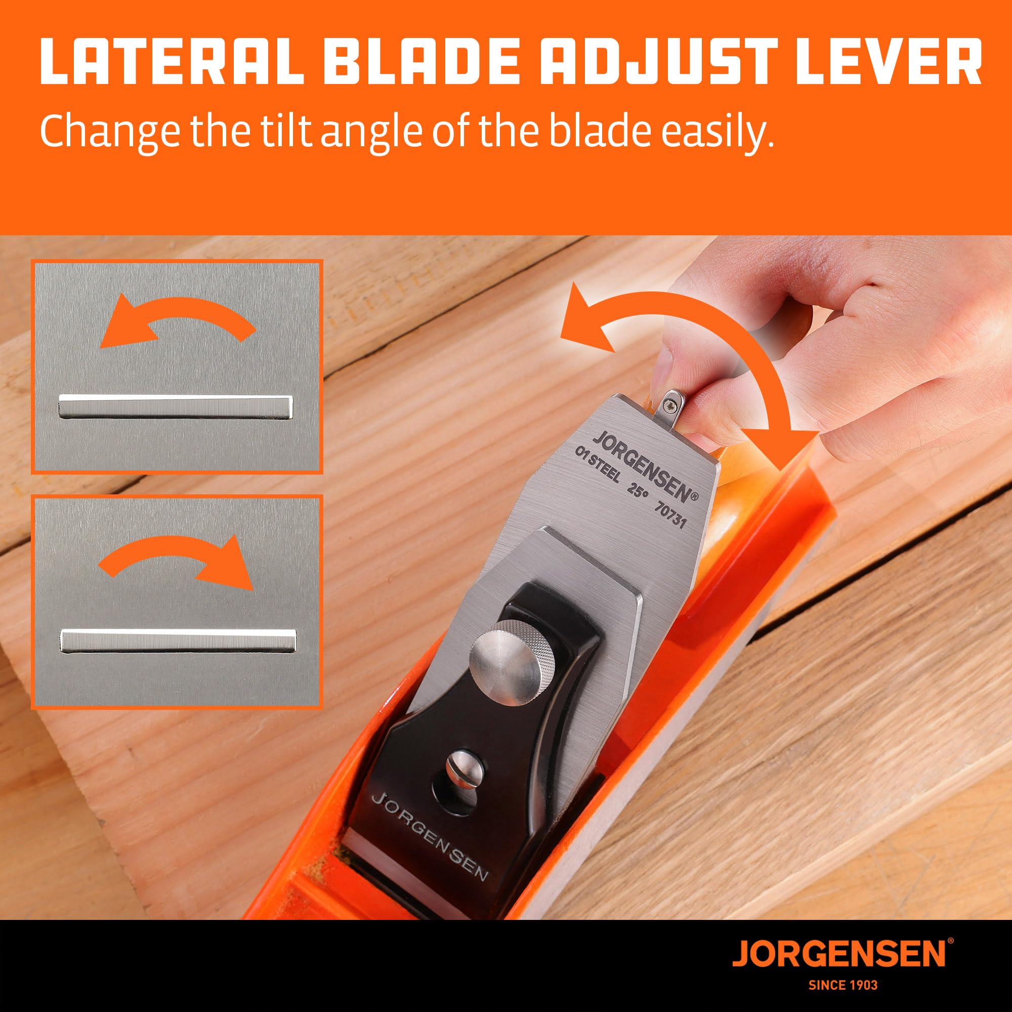 Jorgensen No.4 flat bottom profile ensures smooth operation.
