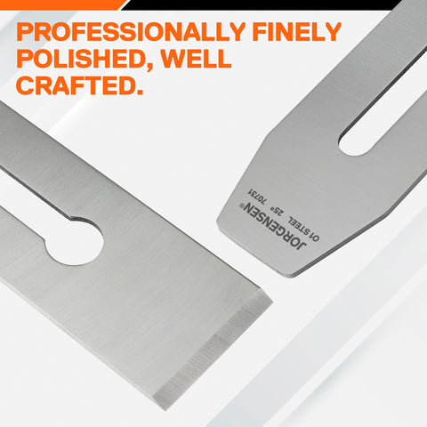 Jorgensen blade surface finish highlights durability and wear resistance.