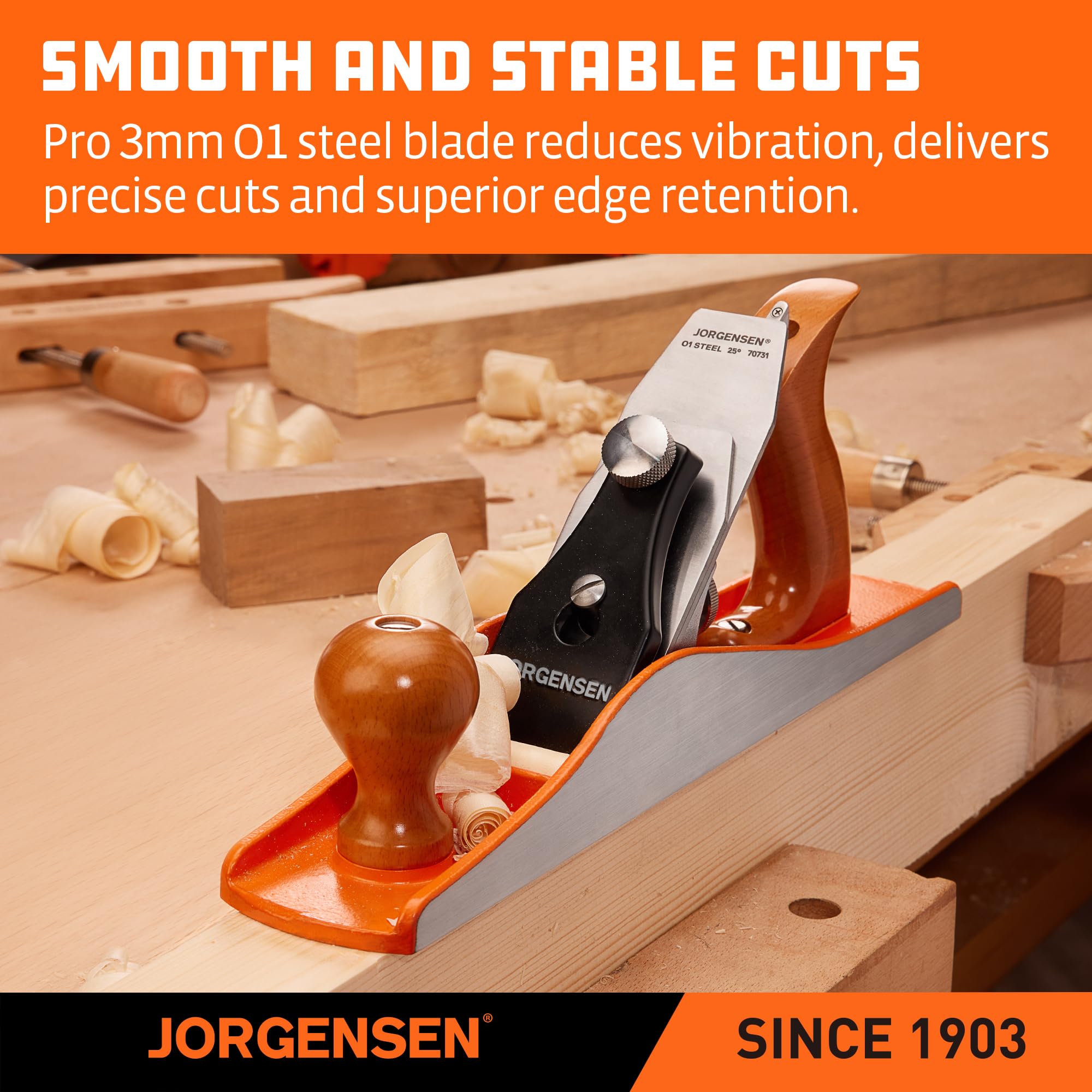 Jorgensen No.5 aluminum lever cap for secure blade clamping