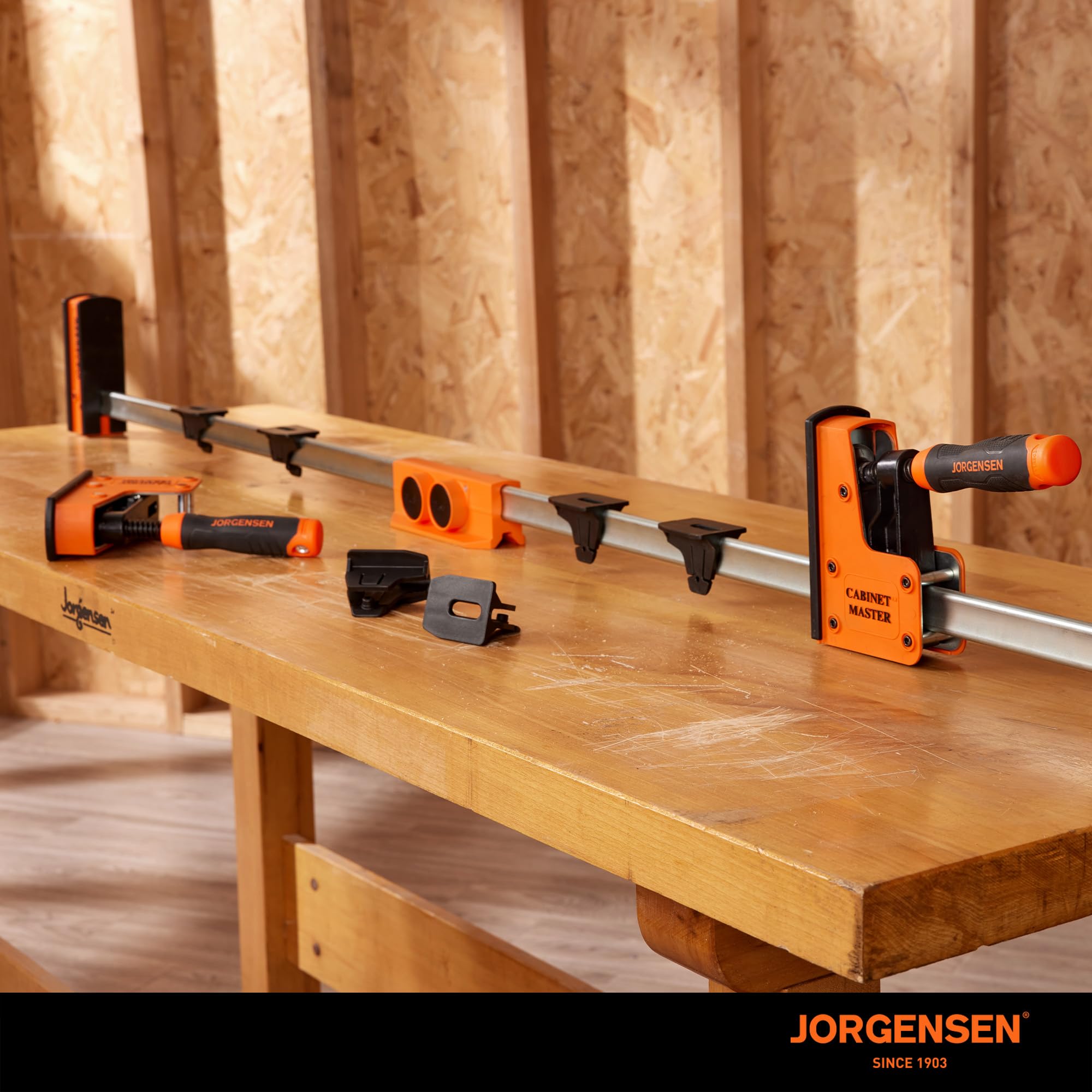 Jorgensen orange anodized finish resists wear and matches other parts.