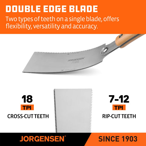 Close-up of Jorgensen Ryoba SK5 steel blade showing durability