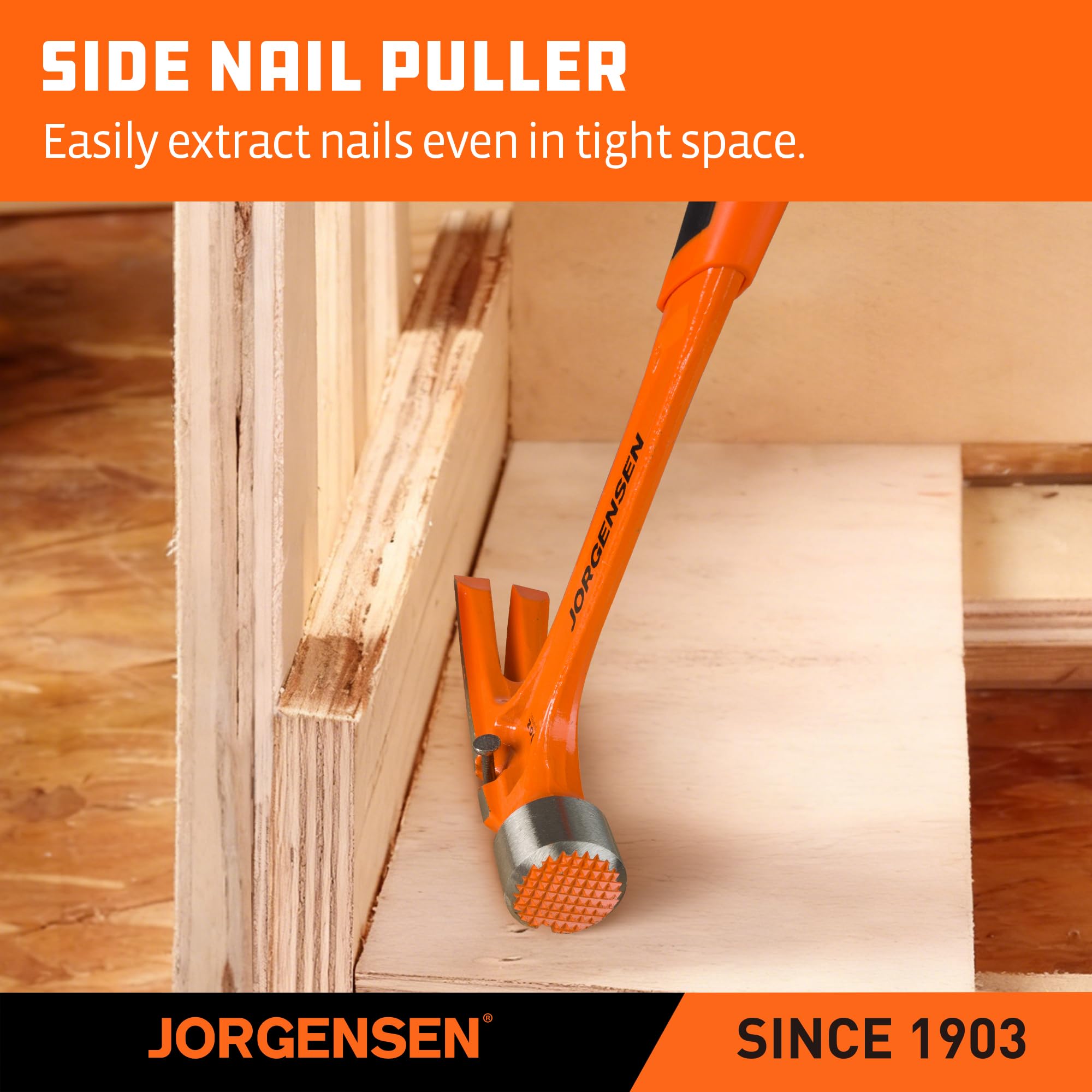 Jorgensen shock-absorbing grip reduces vibration during hammering sessions