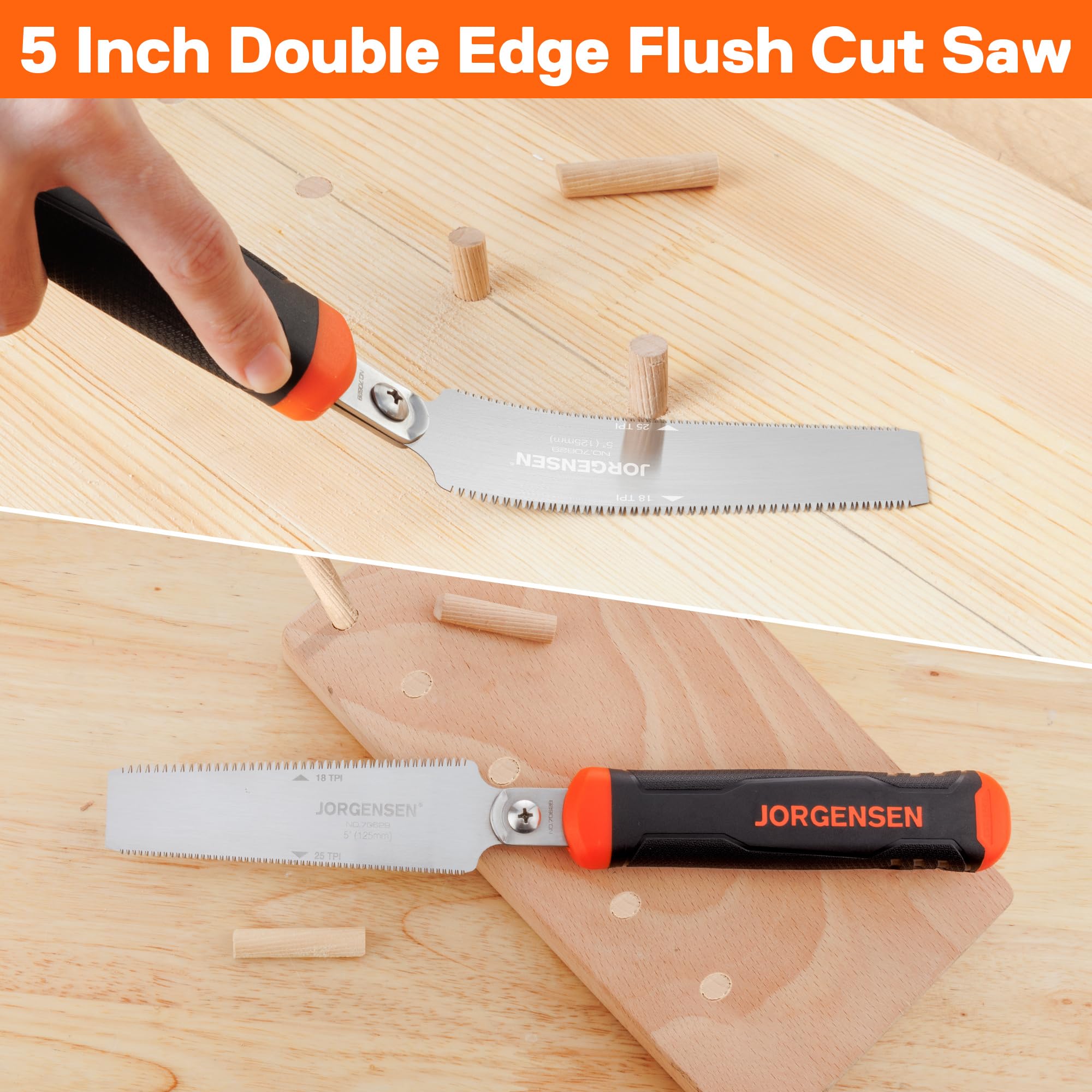 Jorgensen SK5 Japanese steel blade with durability and elasticity.