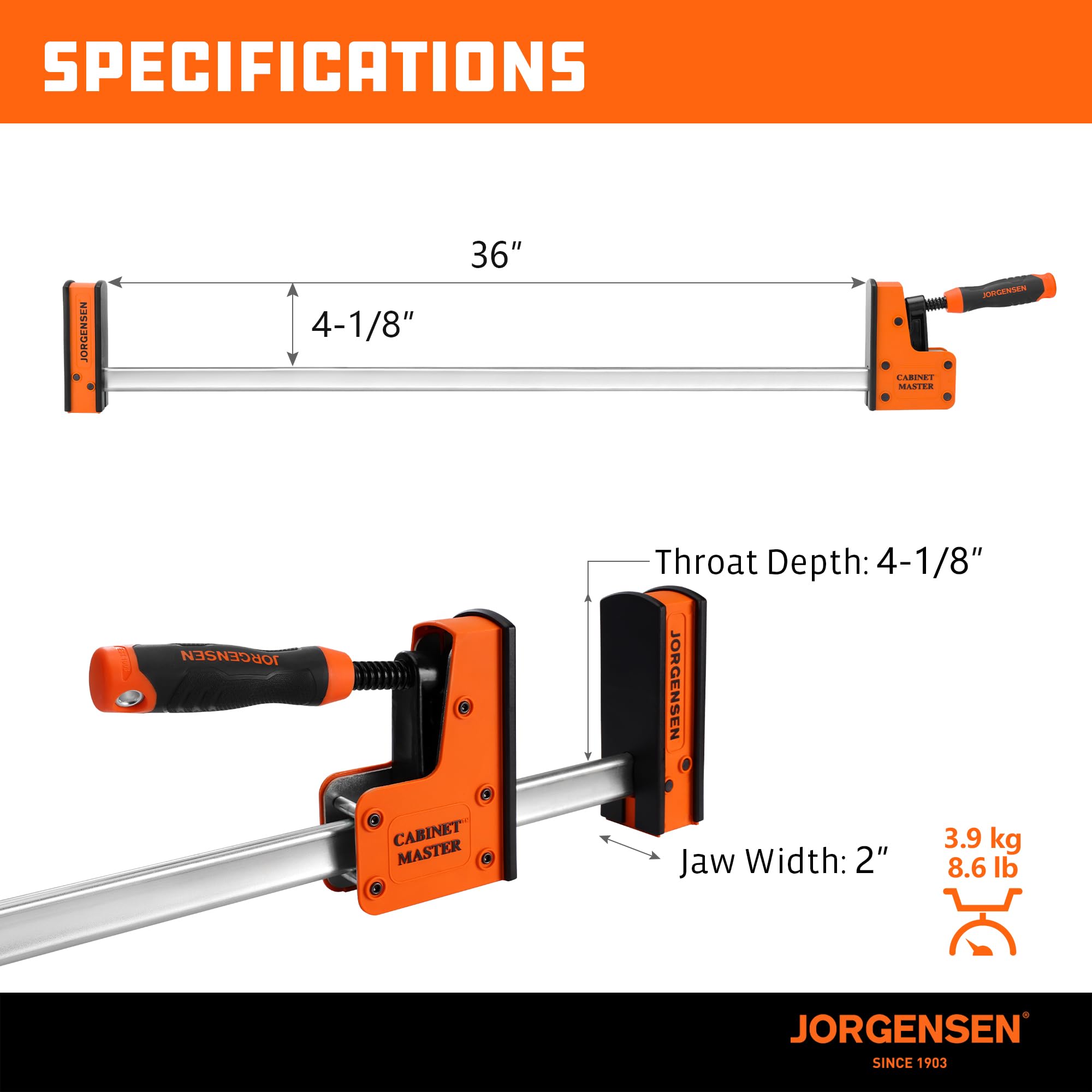Soft Landing System keeps jaw secure during transport.