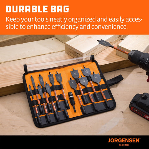 Jorgensen spade bit storage pouch for organization