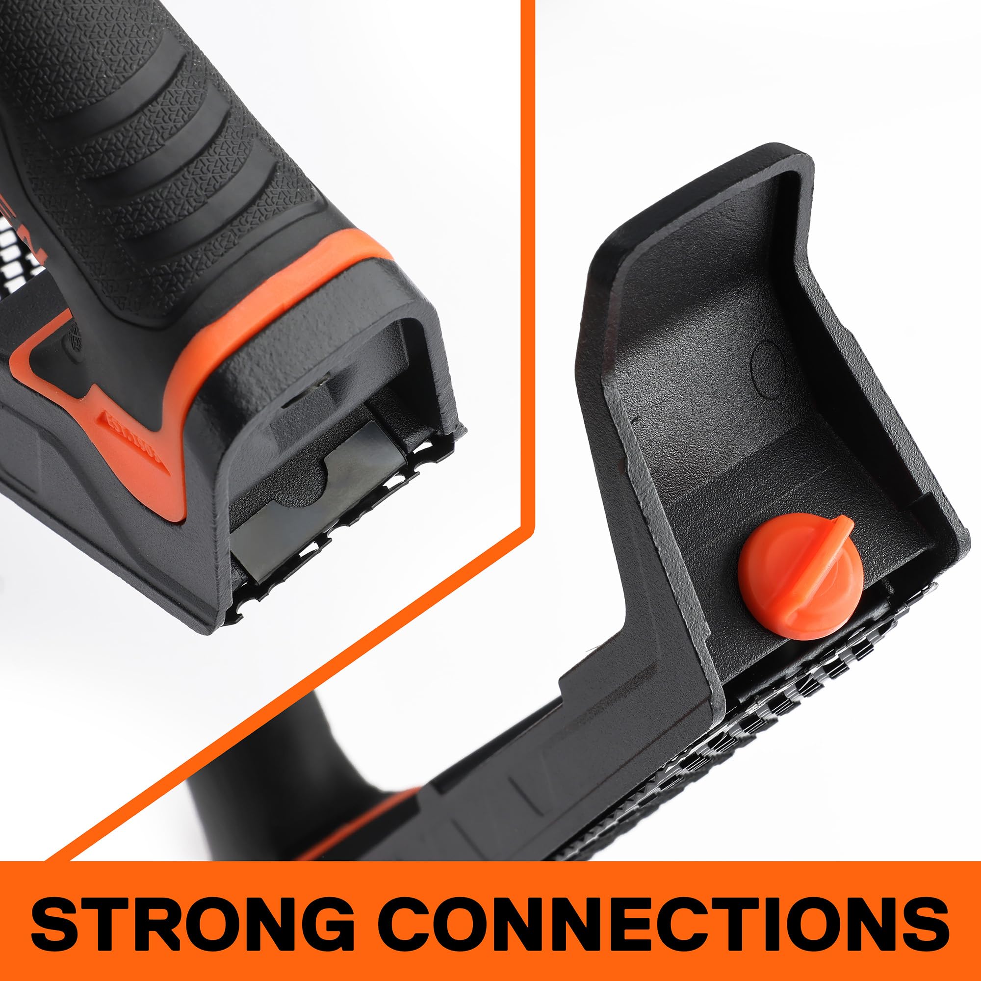 Jorgensen knob and bolt connection ensures solid stability.