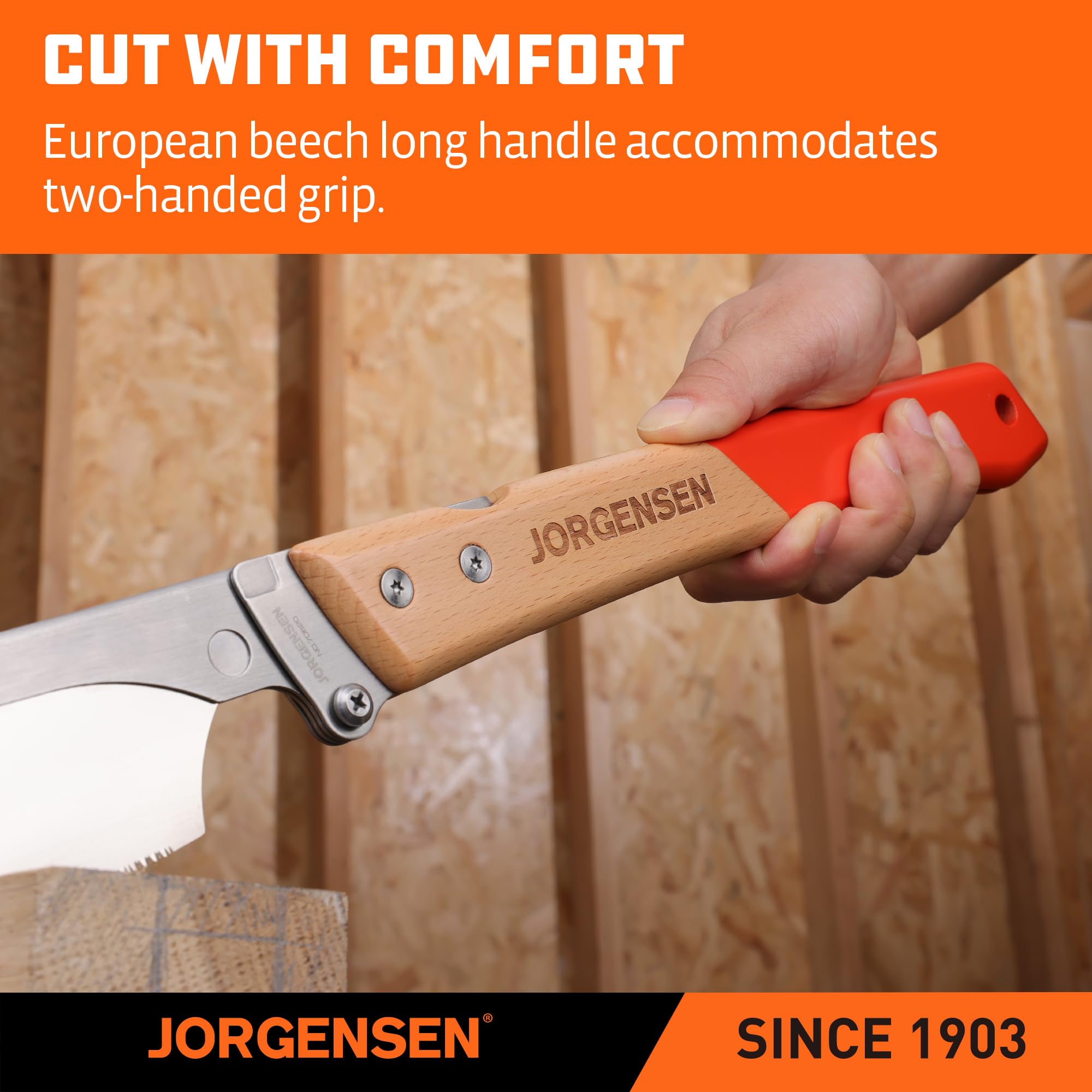 Jorgensen nickel-plated blade resists wear and protects surface.