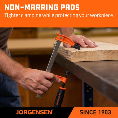 Jorgensen woodworking project assembly ready-to-use clamps.