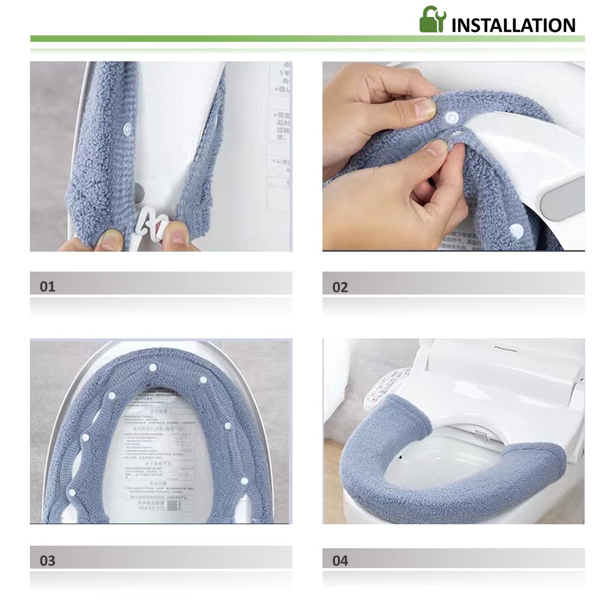 JorgenZ stretchable seat cover fits 45 to 74 inches on many toilets