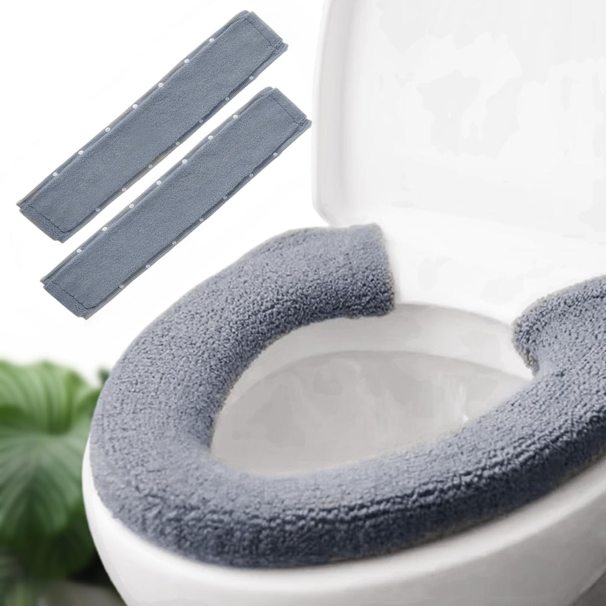 JorgenZ toilet-seat warmer two-pack in blue-grey for cozy bathroom seating