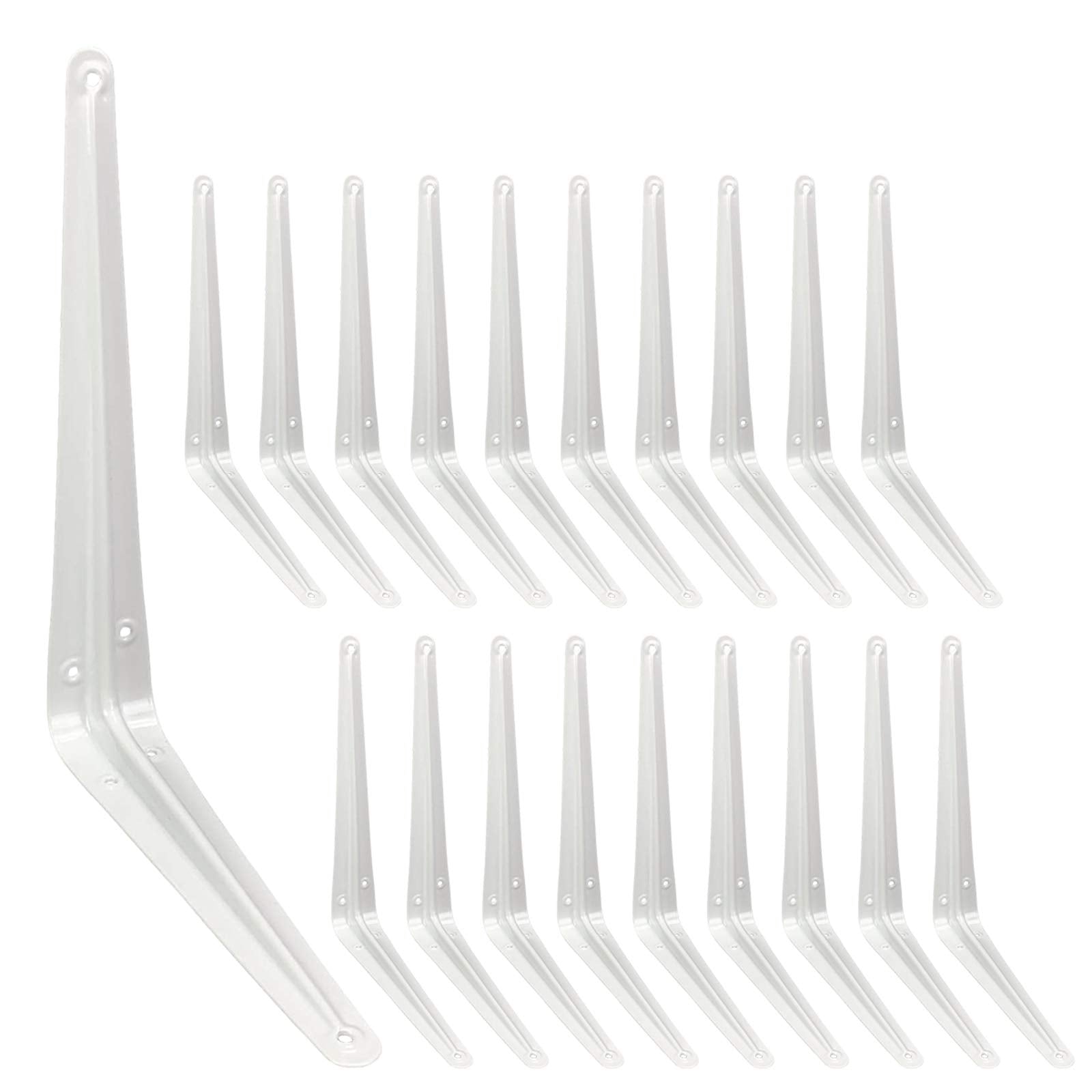 Joroamp 12-inch shelf brackets in white offer sturdy, space-saving storage.