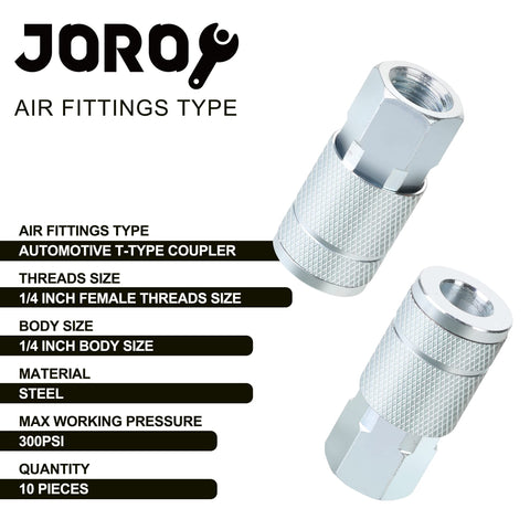 JOROY 1/4 inch NPT female thread coupler provides solid tool connections