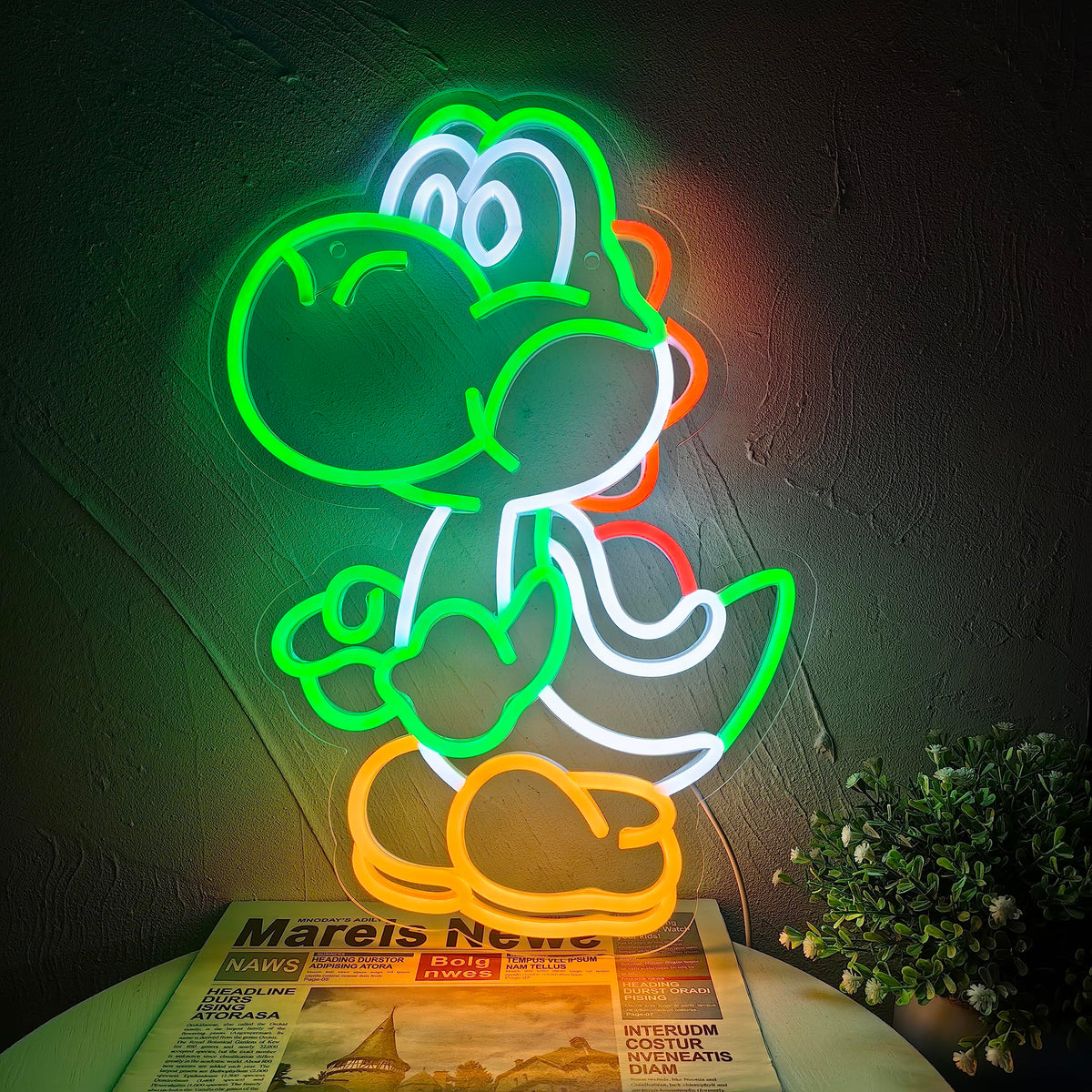 JOSEBRU anime neon dinosaurs sign on bedroom wall for vibrant mood lighting