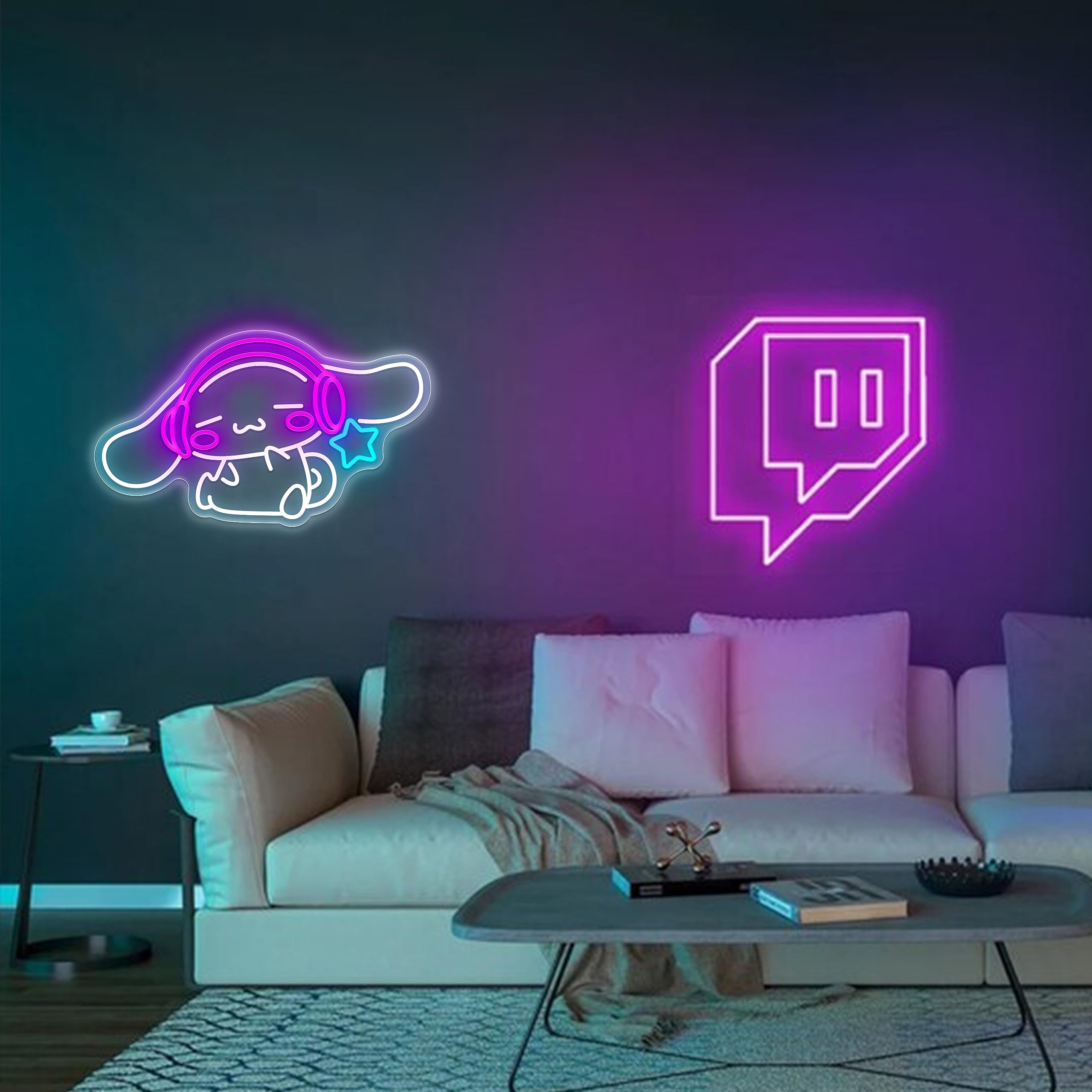 JOSEBRU anime neon sign enhances game-room ambiance with friendly character flair.