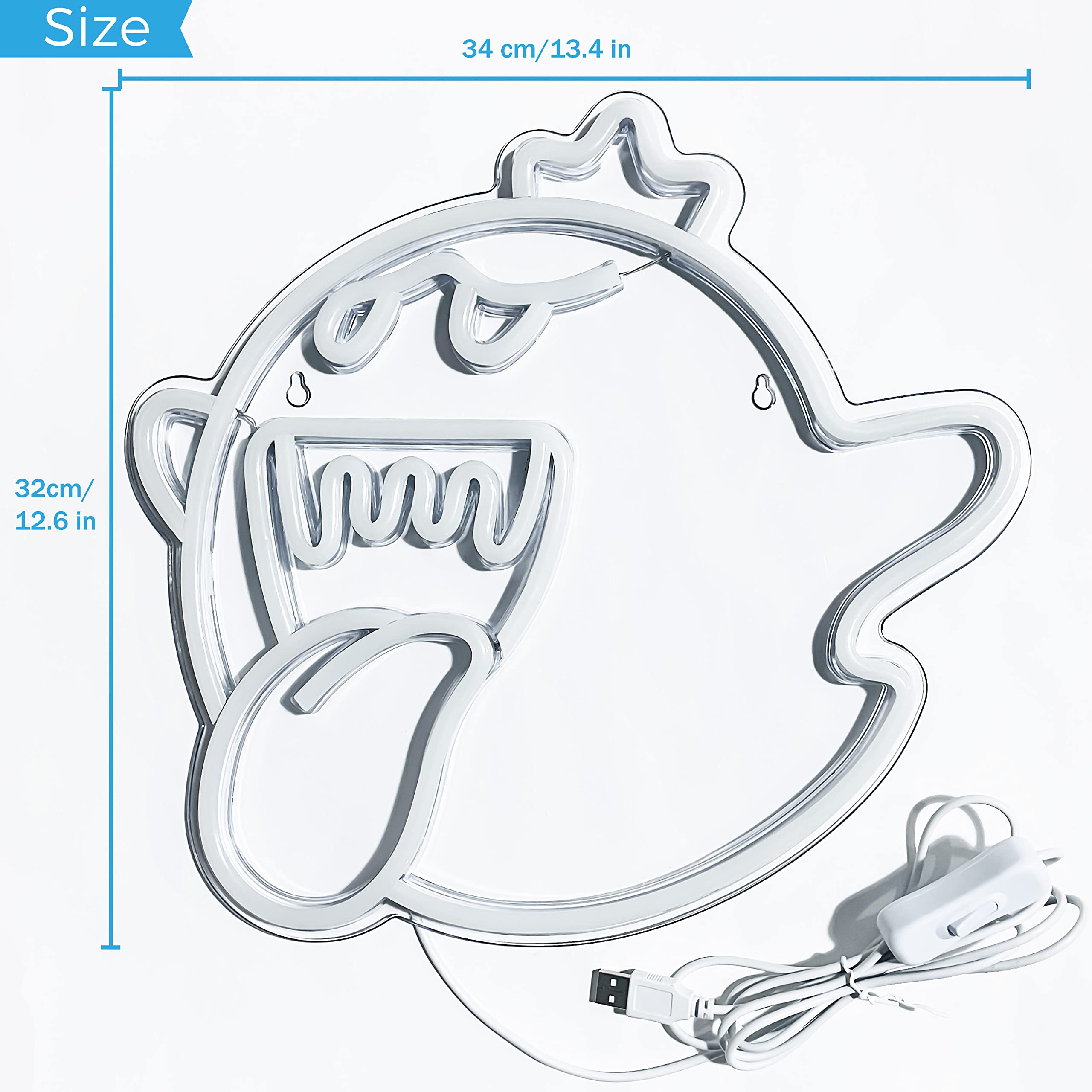 JOSEBRU King Boo neon sign wall-mount setup adds dramatic glow