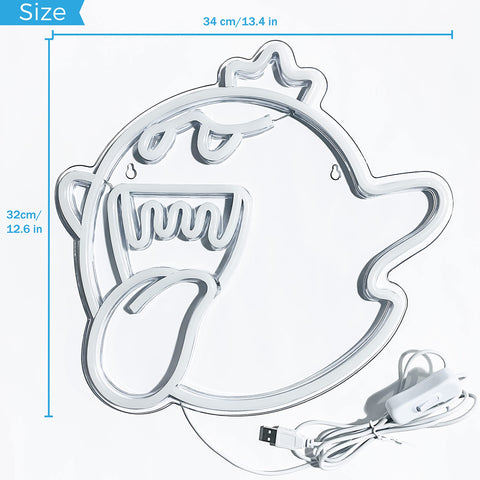 JOSEBRU King Boo neon sign wall-mount setup adds dramatic glow