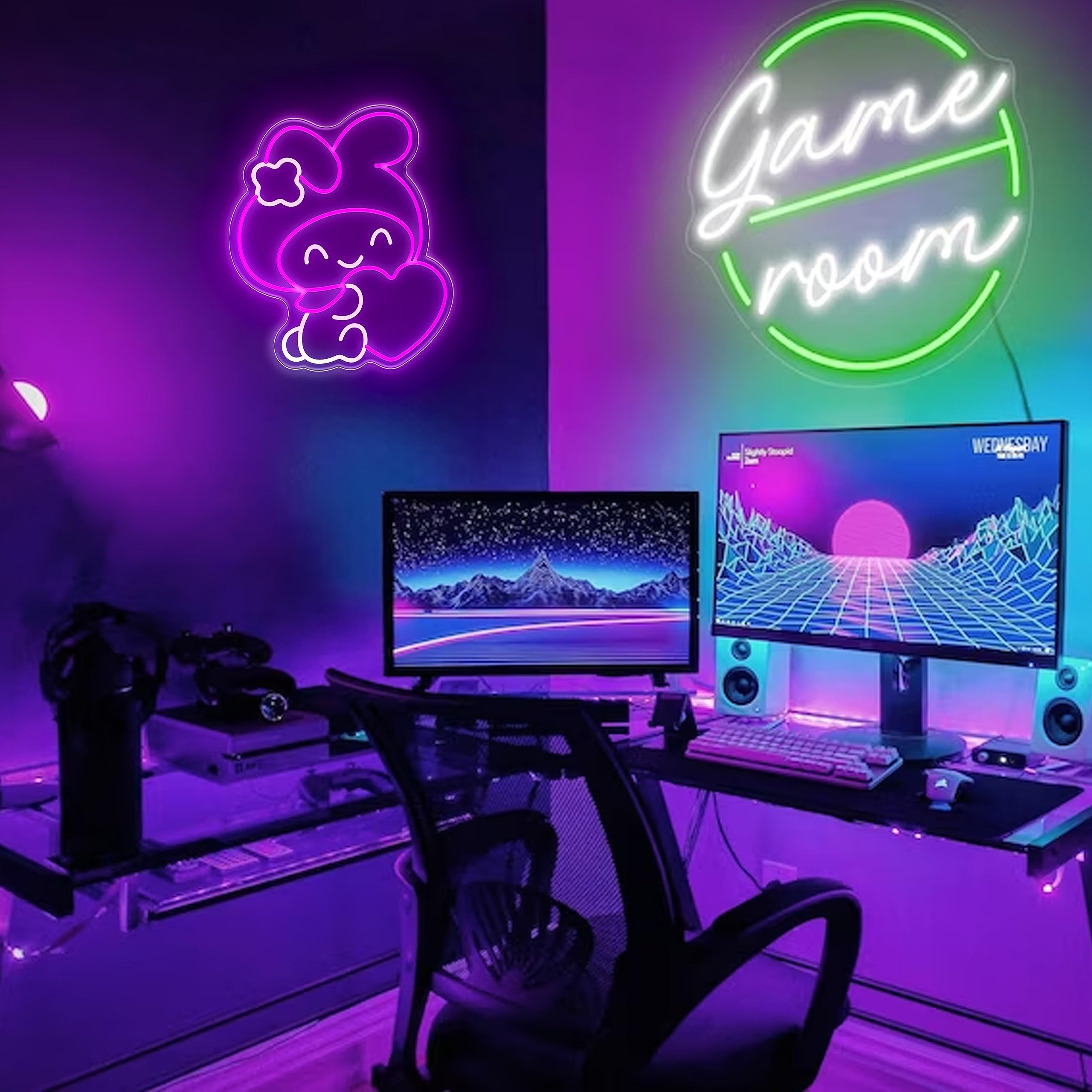 JOSEBRU Melody Neon Sign adds a stylish living room accent for anime fans.