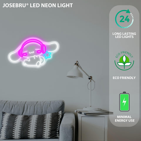 JOSEBRU neon sign enhances kids' room with vibrant glow and simple installation.