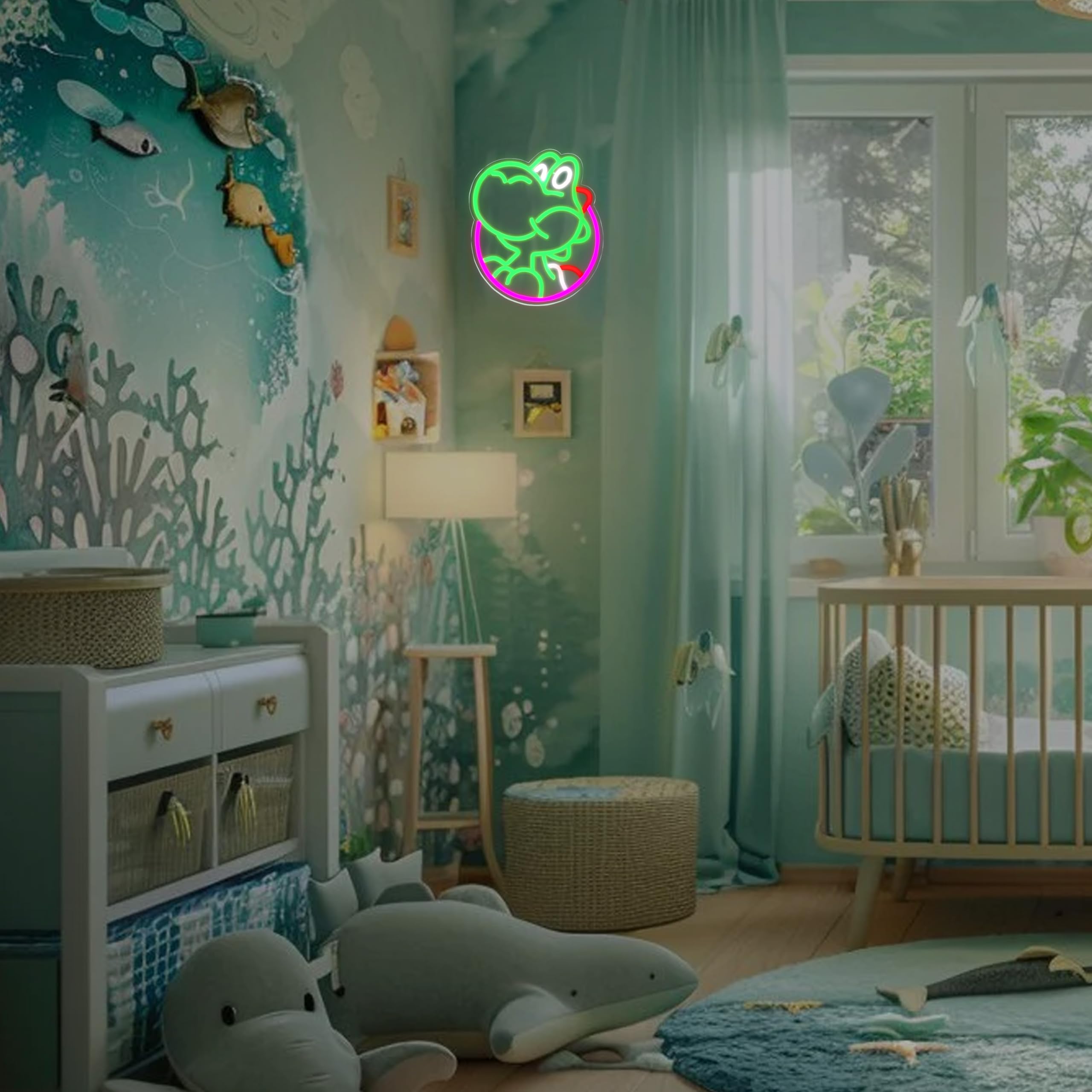 JOSEBRU Yoshii neon sign brightens bedrooms and living areas for gaming and study.