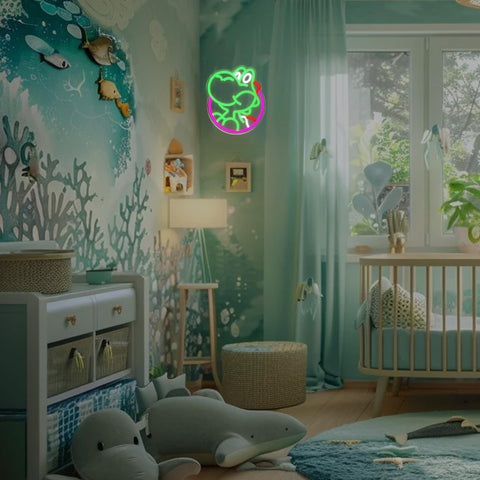 JOSEBRU Yoshii neon sign brightens bedrooms and living areas for gaming and study.