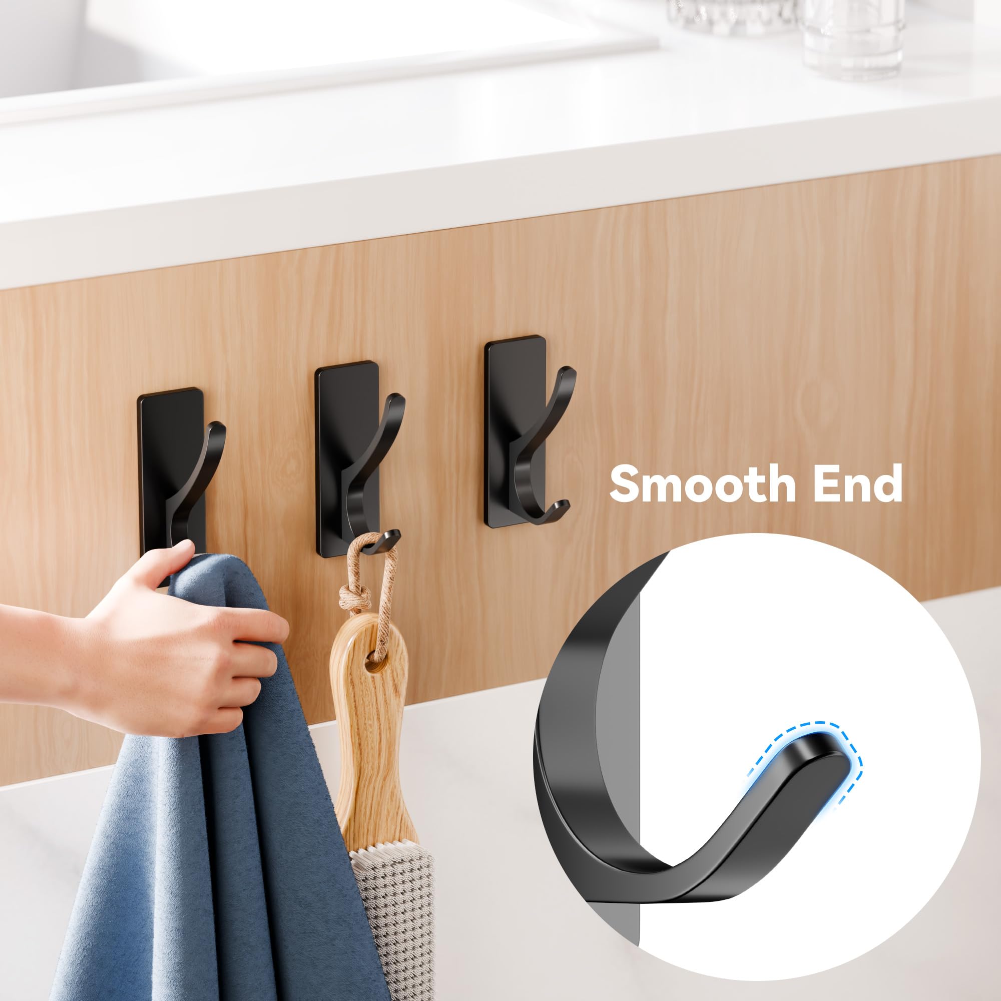 Josmimic wall hook holds towels, robes, or coats with confidence