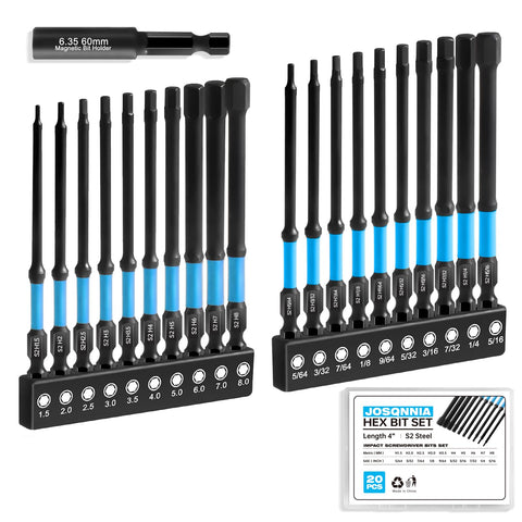 JOSQNNIA Allen Wrench Drill Bit Set with a 4-inch shank enables deep access.
