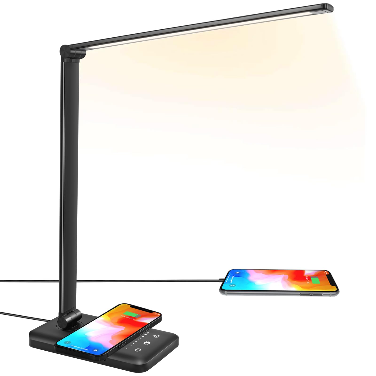 JOSTIC LED desk lamp with wireless charging for convenient power while you work