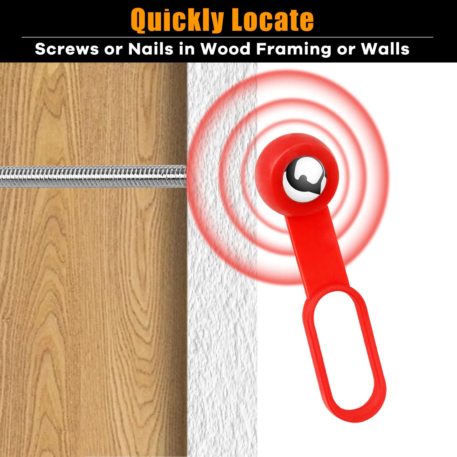 JOTOVO Studball detects through 5/8 inch drywall to locate studs quickly.