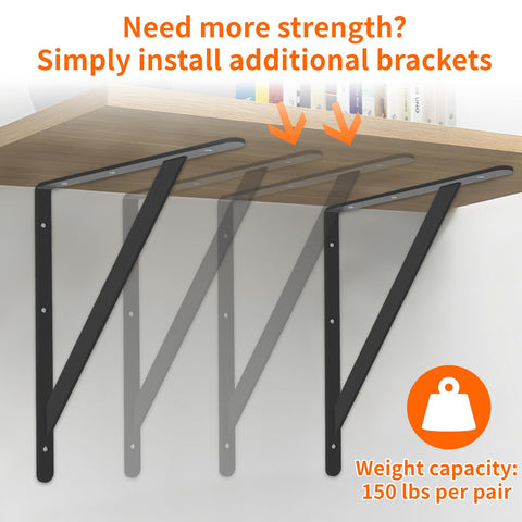 Joumoswk black powder-coated bracket resists rust and looks sleek