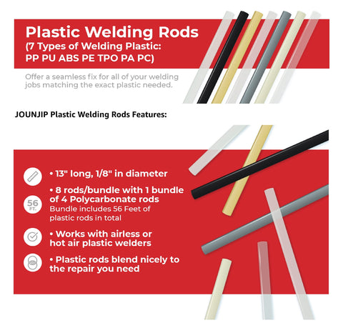 JOUNJIP PE welding rod for white plastic patching and quick fixes