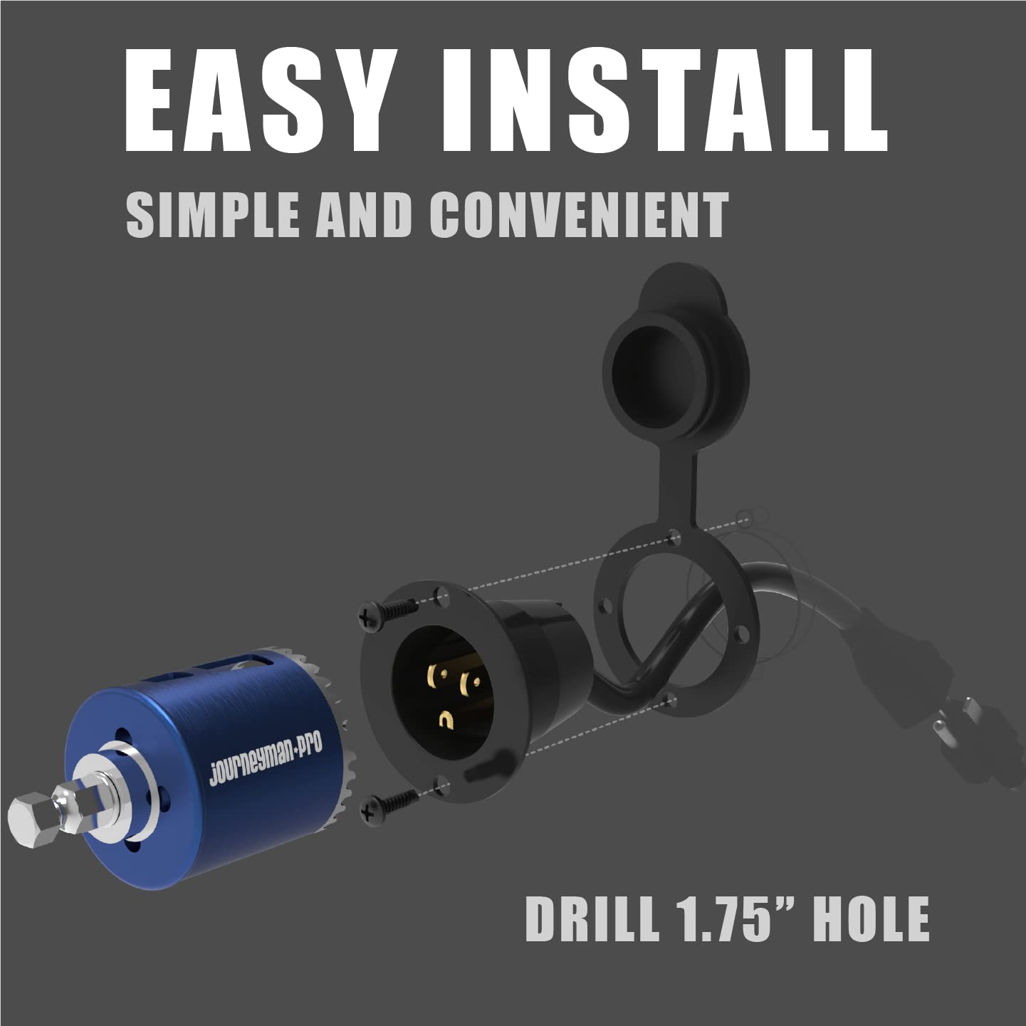 Journeyman-Pro 15A inlet back cover seals the unit against rain and dust.