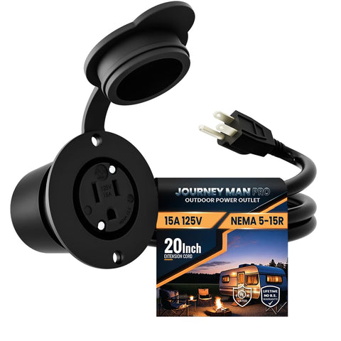 Journeyman-Pro 15A outdoor outlet 125V for reliable yard power.
