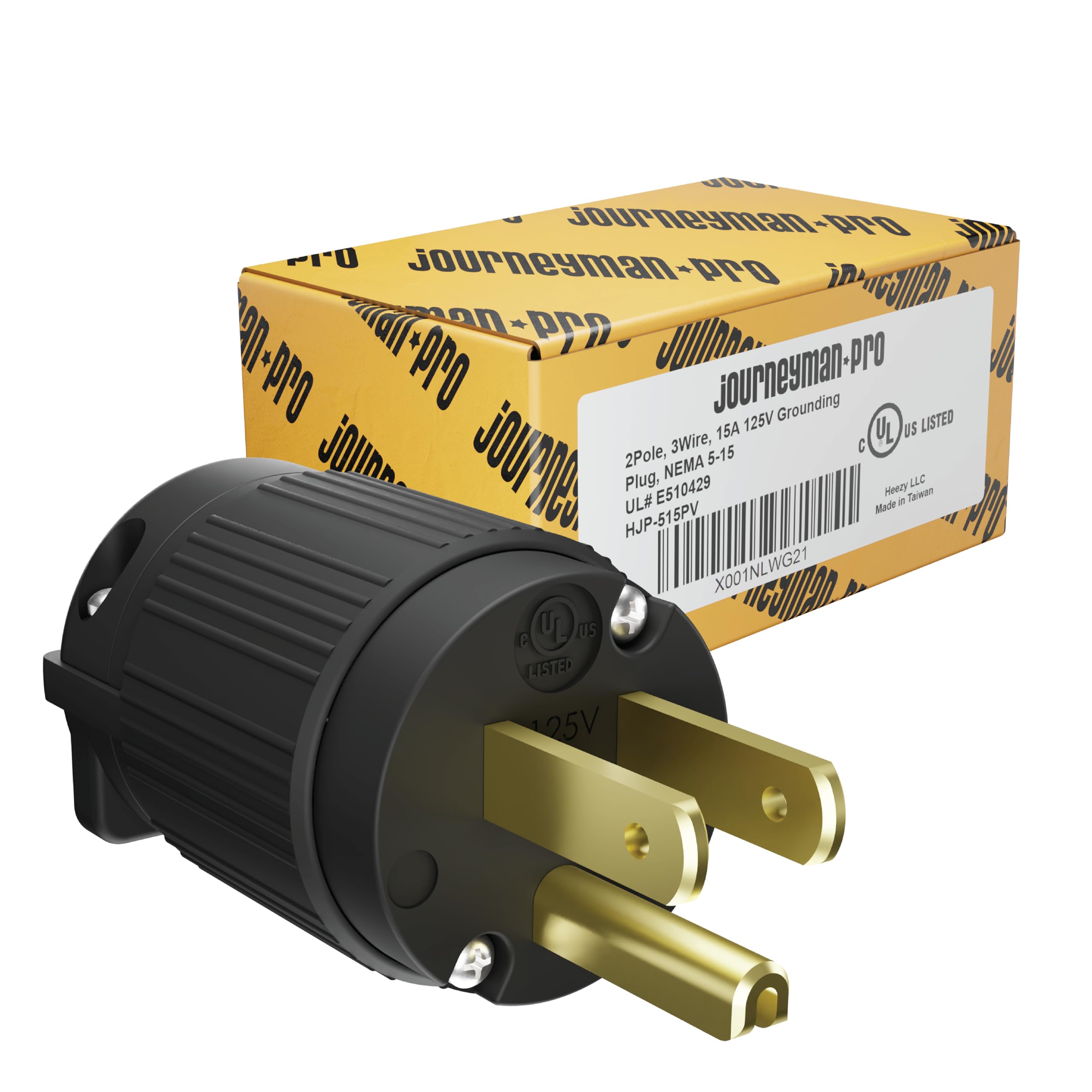 Journeyman-Pro 515PV outdoor replacement plug with rugged PVC housing.