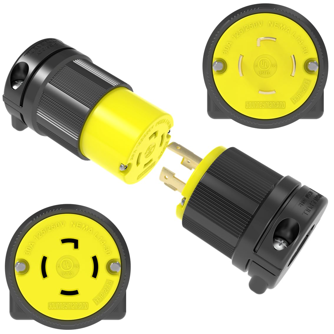 Journeyman-Pro L14-30R locking outlet for secure generator connections.