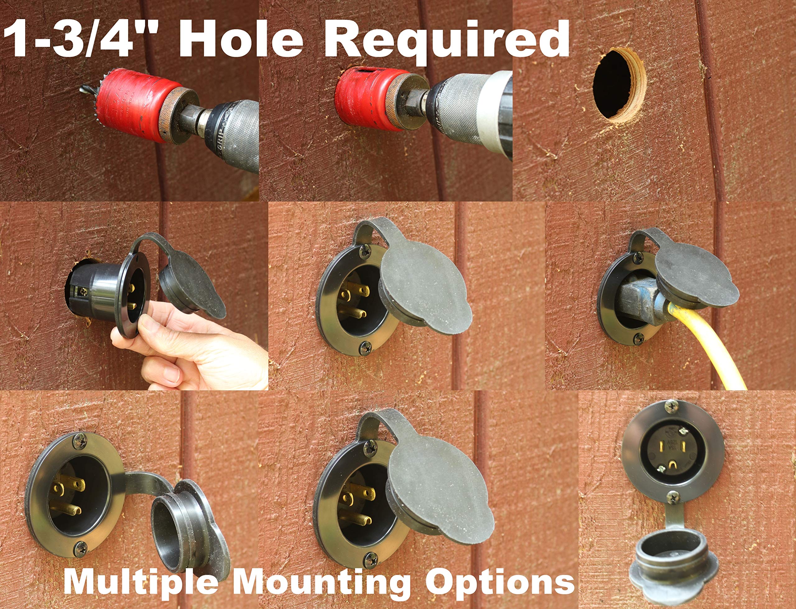 Journeyman-Pro waterproof rubber cover protects inlet during outdoor use.