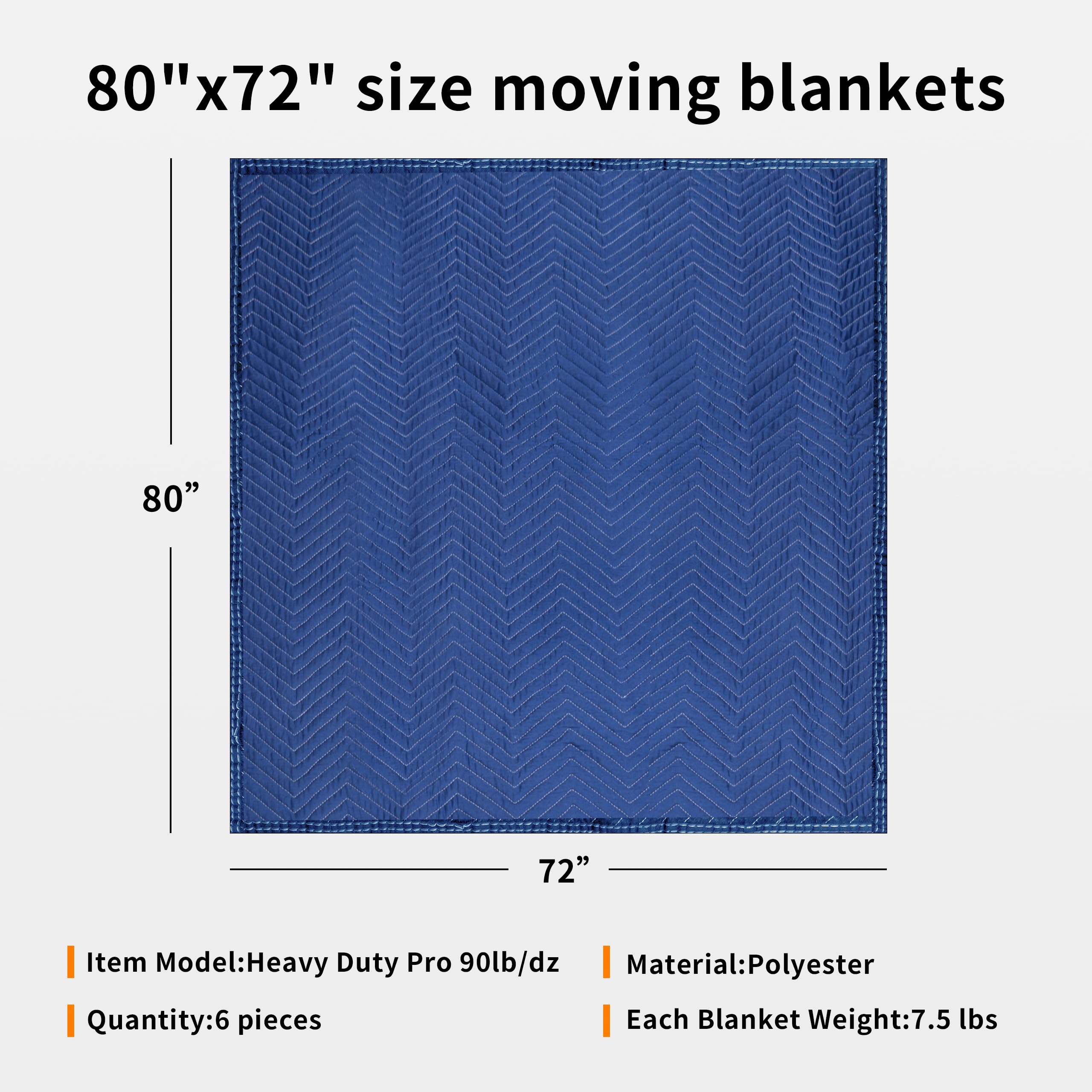 JourneyO heavy-duty pro blanket blue front view shows sturdy construction.