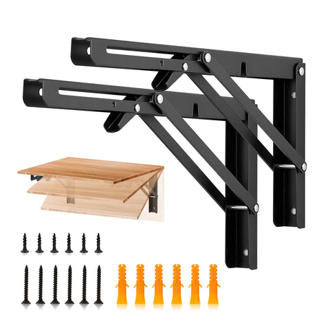 JOY DECOR 12-inch folding brackets side view for compact shelf setup