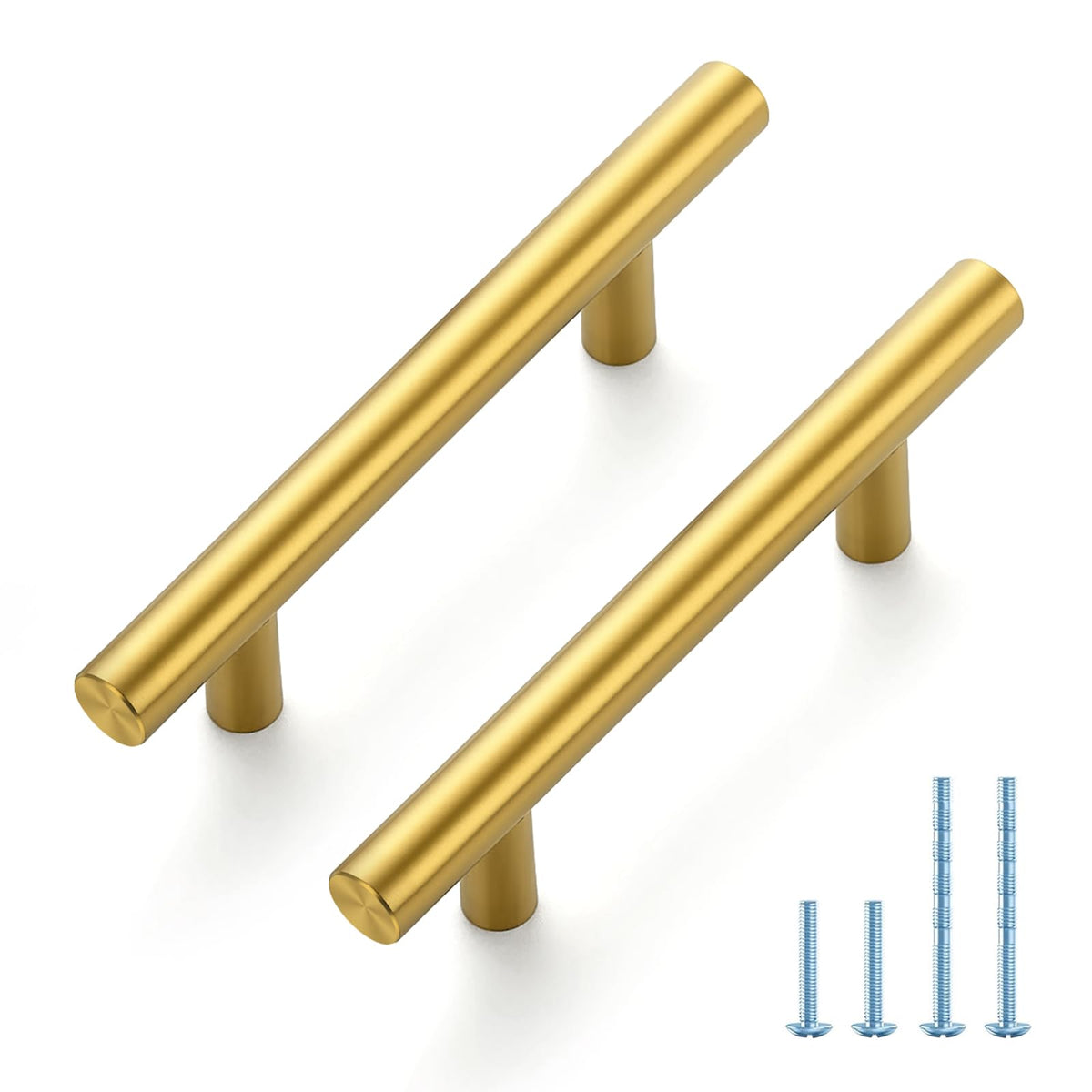 Joy Decor cabinet pulls in brushed brass provide a modern upgrade for cabinets.