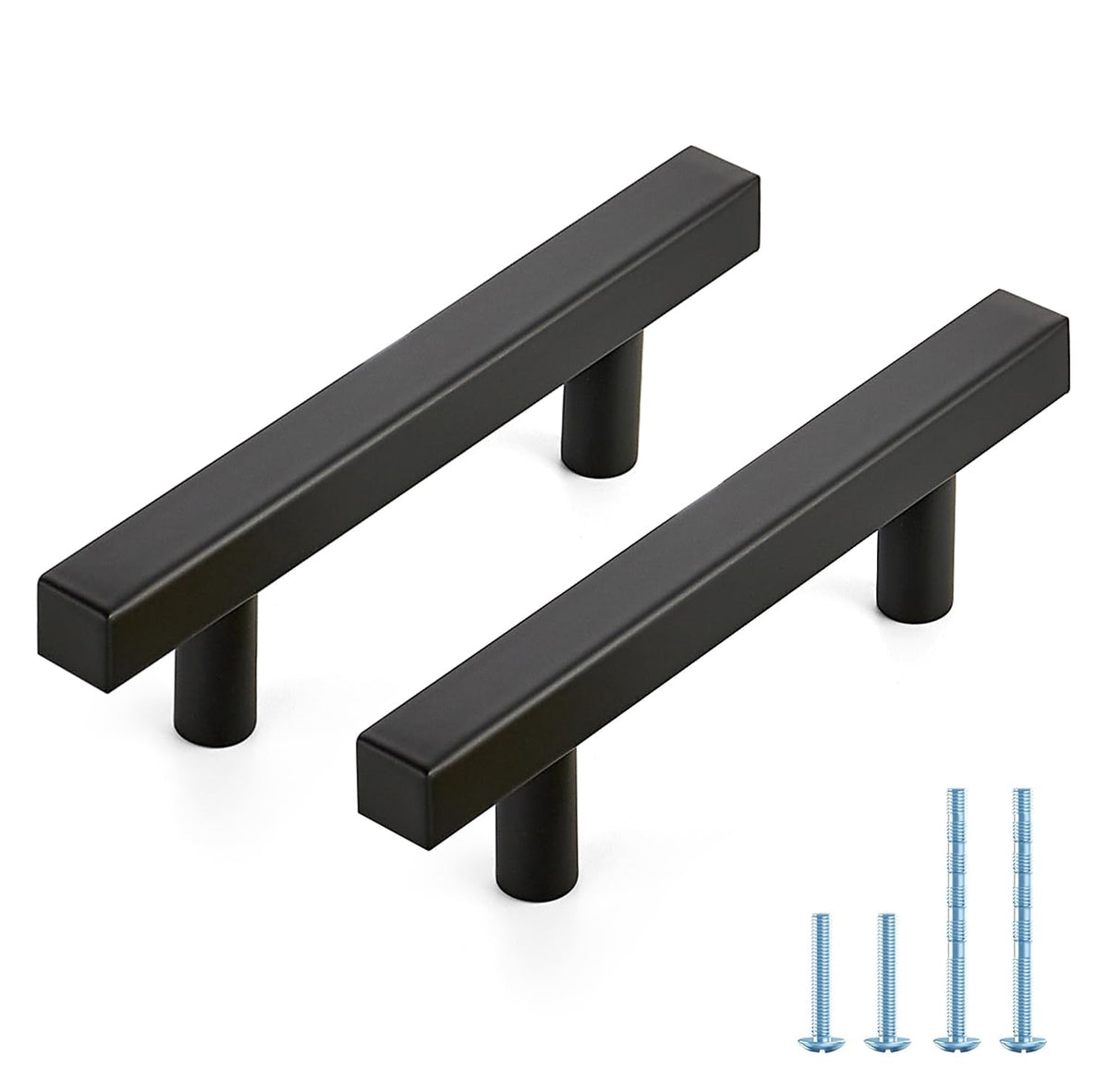 JOY DECOR 30-pack square handle, 3-inch matte black, ideal for cabinets and drawers.