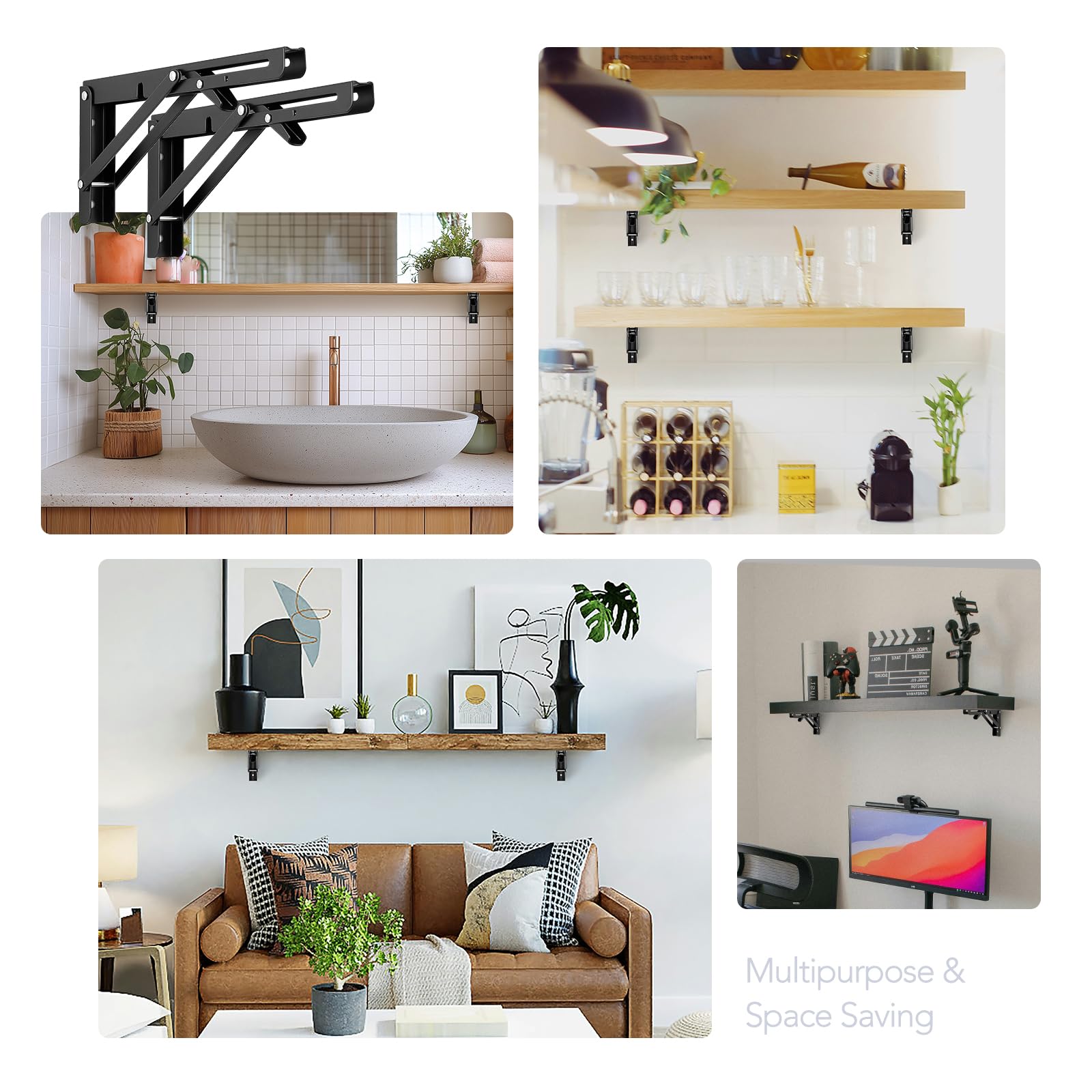 JOY DECOR assembled shelf with board on brackets