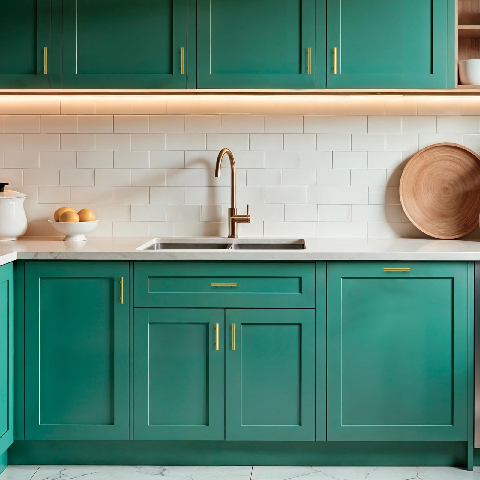 Joy Decor brushed brass finish resists wear for long-lasting appeal.
