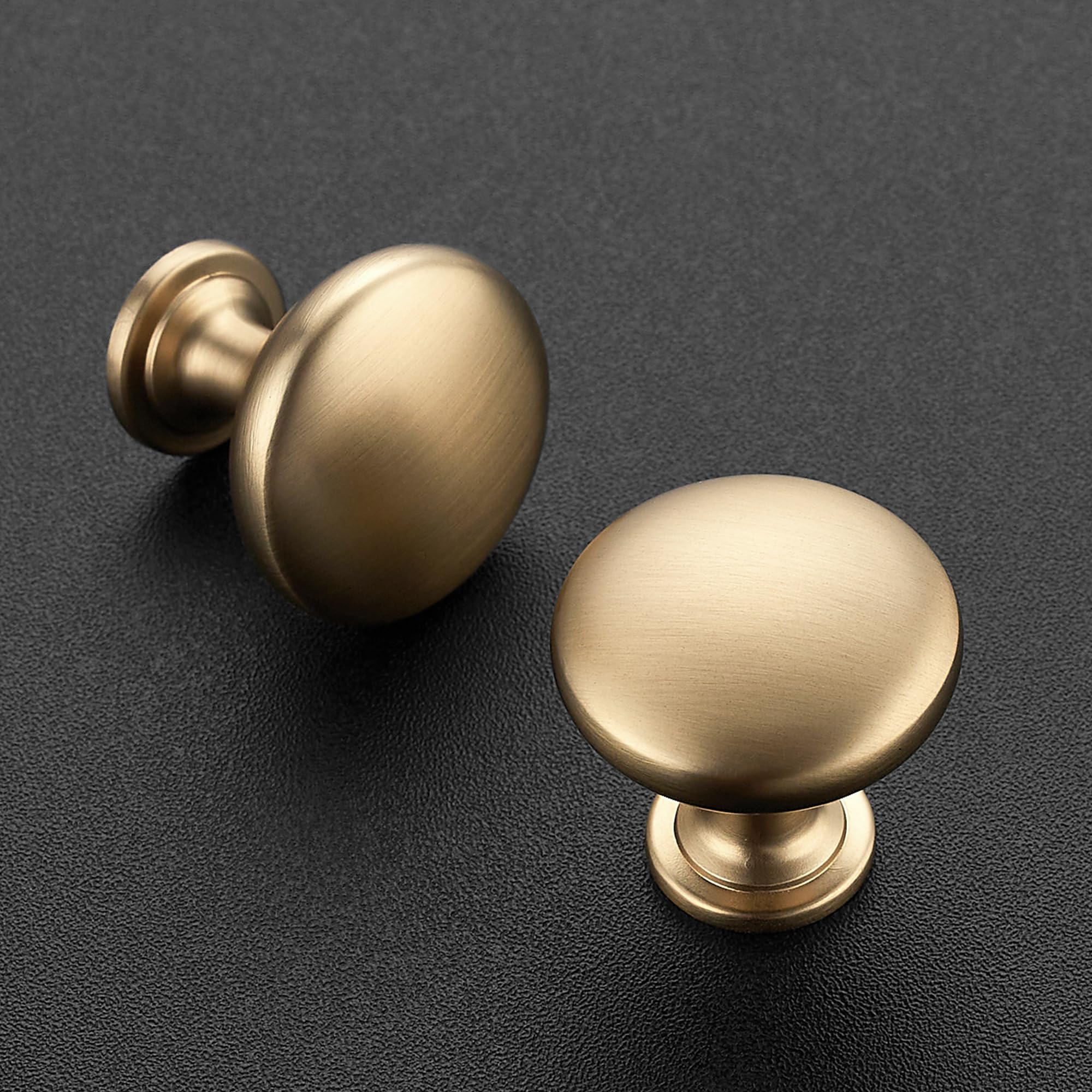 JOY DECOR champagne bronze knob installed on a cabinet door for quick stylish updates